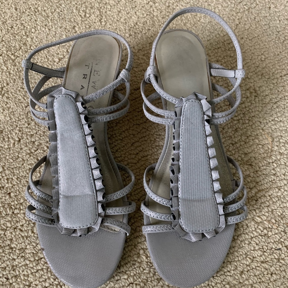 New York Transit silver sandals size 7
